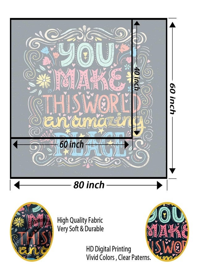 iTapnoom Inspirational Word Tapestry Wall Hanging for Teacher Students, You Make this World an Amazing Place Romantic Love Quote Design Wall Decor Tapestries for Classroom Office Dorm - Image 4